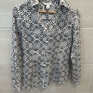 White House Black Market Dressy Blouse- size 4